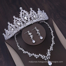 Tiara Necklace Earring Wedding Bride Sets Luxury Hair Accessories Sweet Headband for Women Girl Feast Photo Studio Birthday